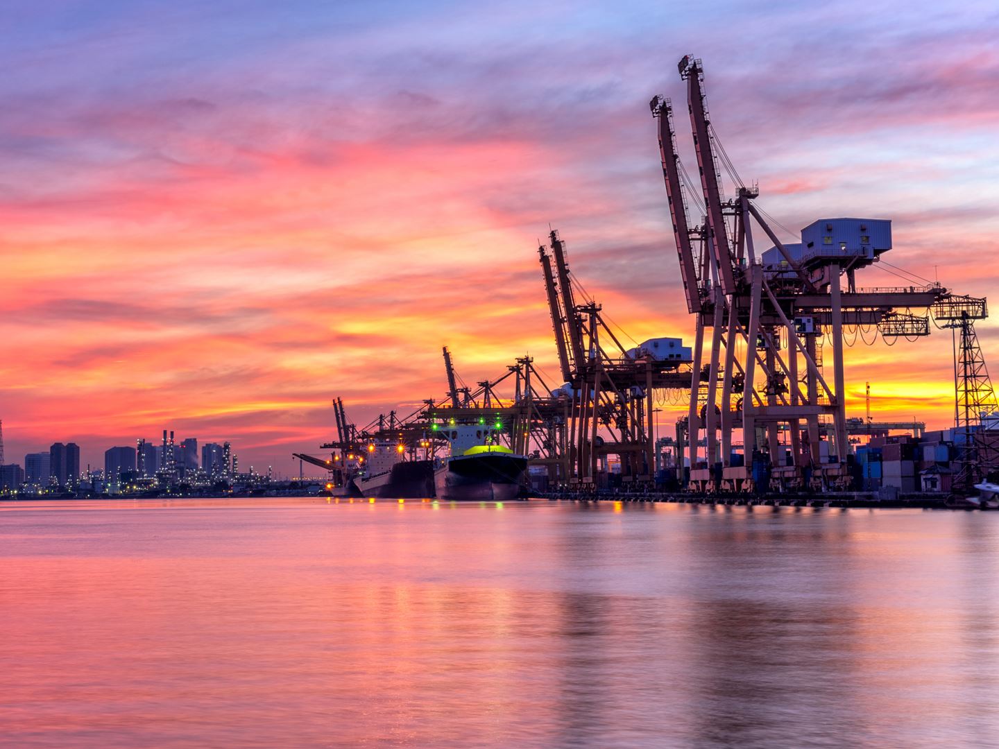 Container ship in import export 