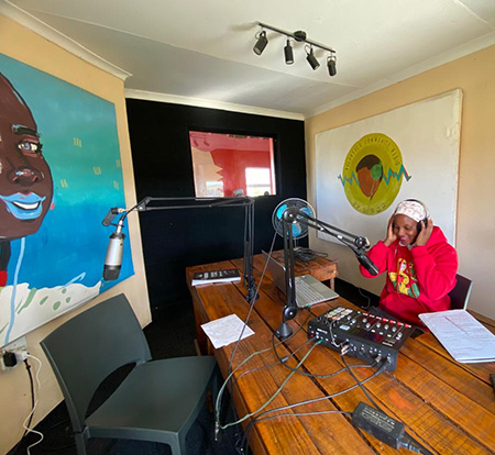 Bulungula community radio station DJ in action
